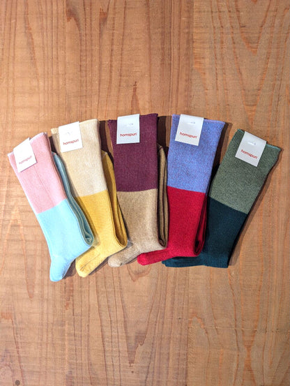 【homspun (ホームスパン) 】C／W配色ソックス