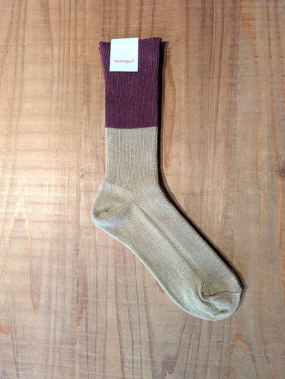 【homspun (ホームスパン) 】C／W配色ソックス