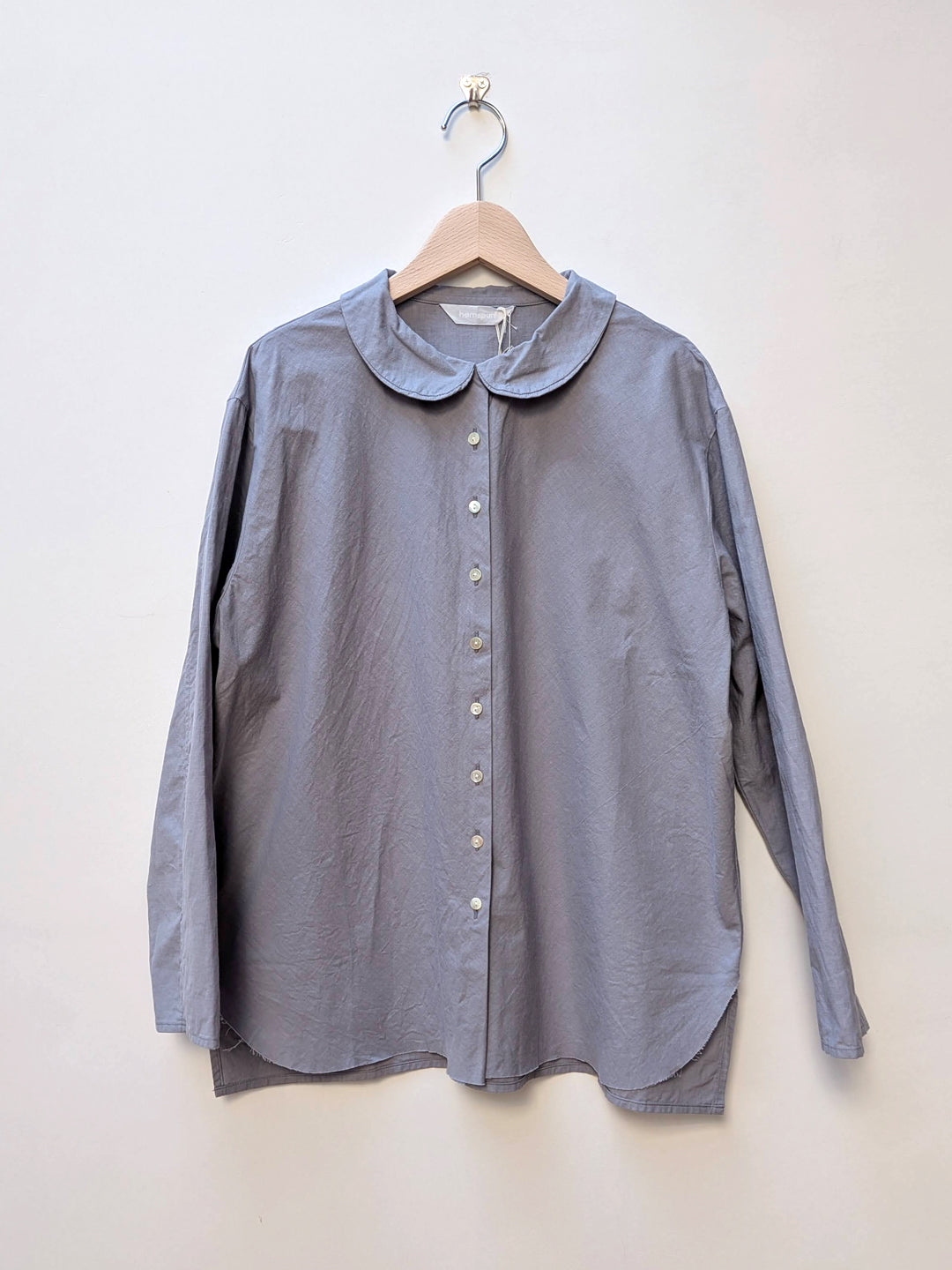 【homspun (ホームスパン) 】バルキーシーチング薄手フラットカラーBL