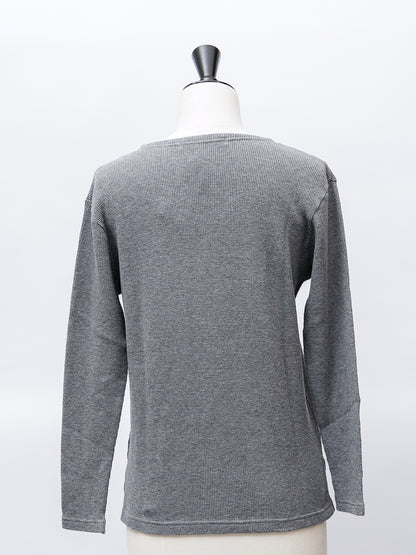 【homspun (ホームスパン) 】ワッフル長袖PO