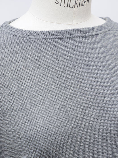 【homspun (ホームスパン) 】ワッフル長袖PO