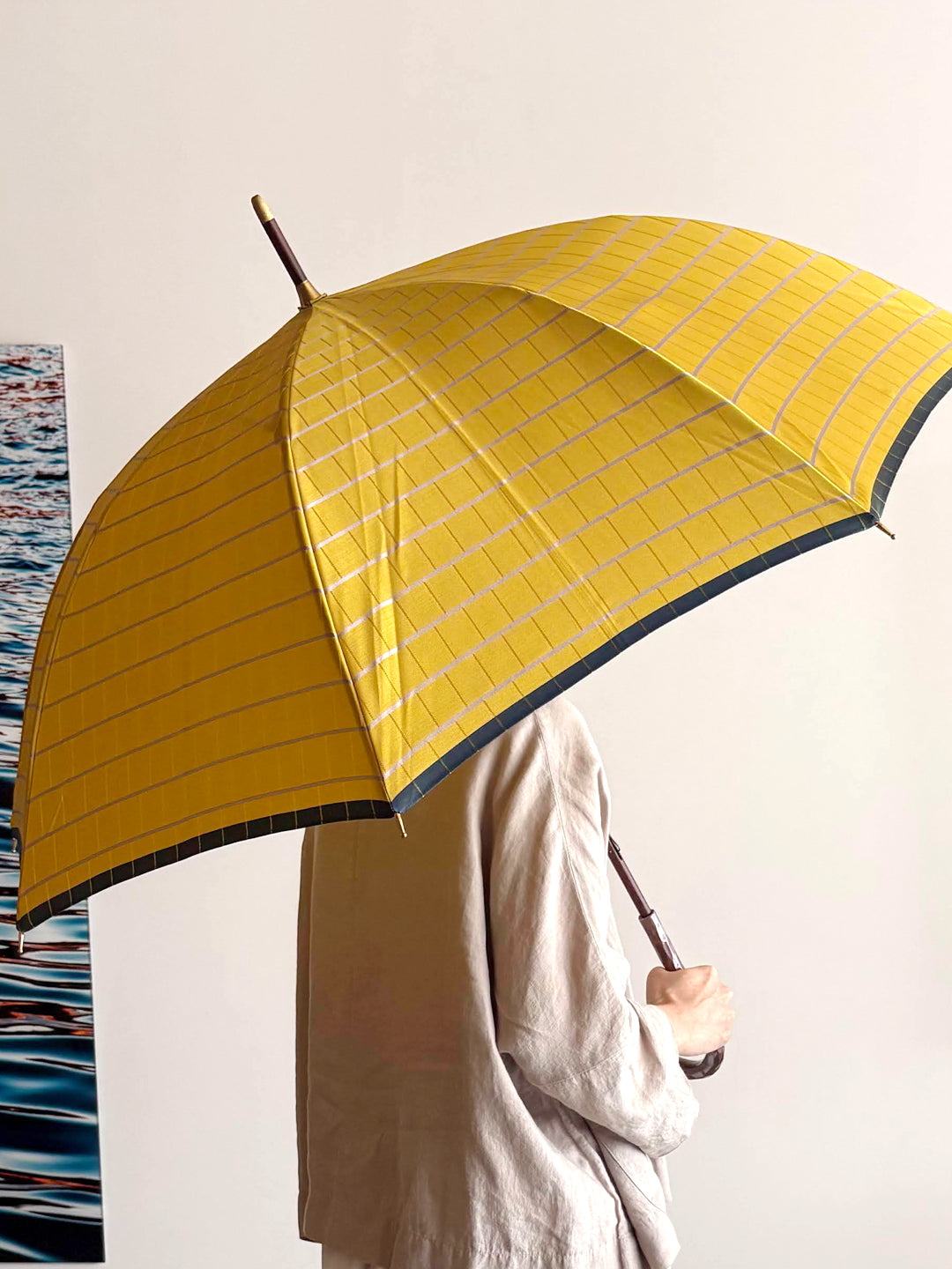 【イイダ傘店】晴雨兼用　朱子縞