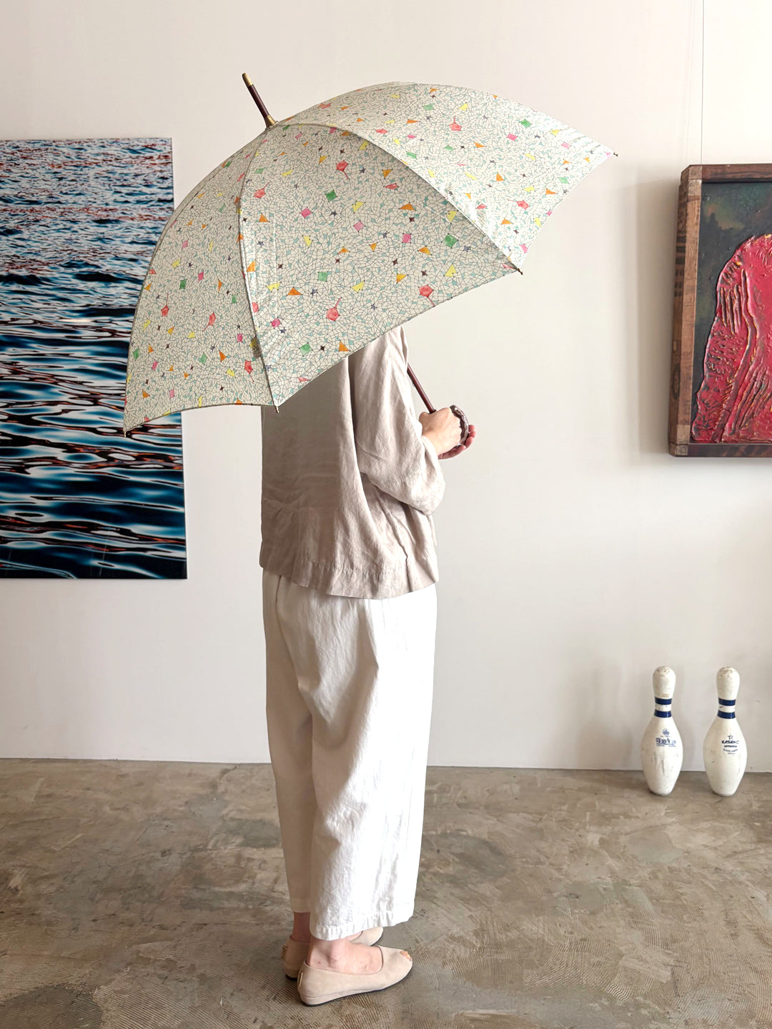 【イイダ傘店】晴雨兼用　しろくま